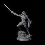 Triumphant Elf Warrior Miniature for Dungeons and Dragons, Pathfinder or other TTRPGs