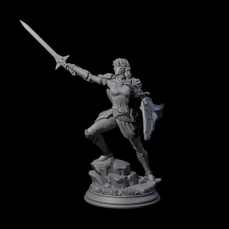 Triumphant Elf Warrior Miniature for Dungeons and Dragons, Pathfinder or other TTRPGs