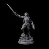Triumphant Elf Warrior Miniature for Dungeons and Dragons, Pathfinder or other TTRPGs