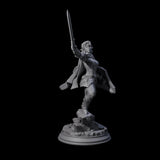 Triumphant Elf Warrior Miniature for Dungeons and Dragons, Pathfinder or other TTRPGs