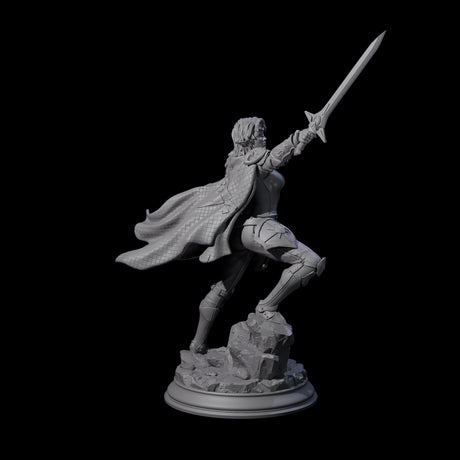 Triumphant Elf Warrior Miniature for Dungeons and Dragons, Pathfinder or other TTRPGs
