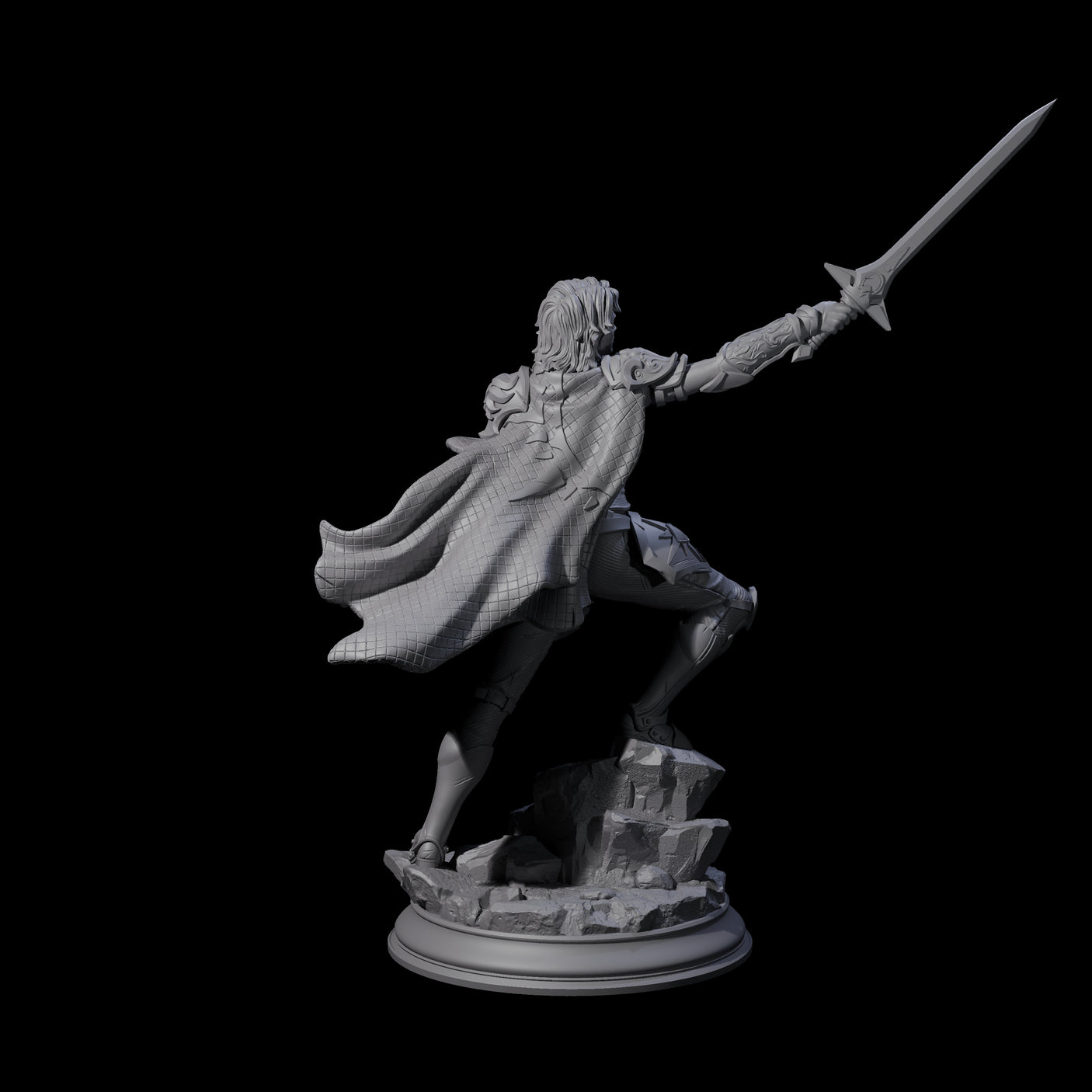 Triumphant Elf Warrior Miniature for Dungeons and Dragons, Pathfinder or other TTRPGs