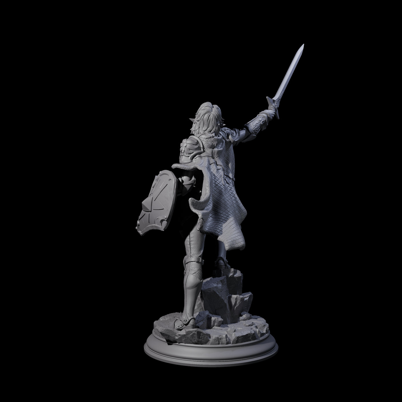 Triumphant Elf Warrior Miniature for Dungeons and Dragons, Pathfinder or other TTRPGs