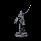 Triumphant Elf Warrior Miniature for Dungeons and Dragons, Pathfinder or other TTRPGs