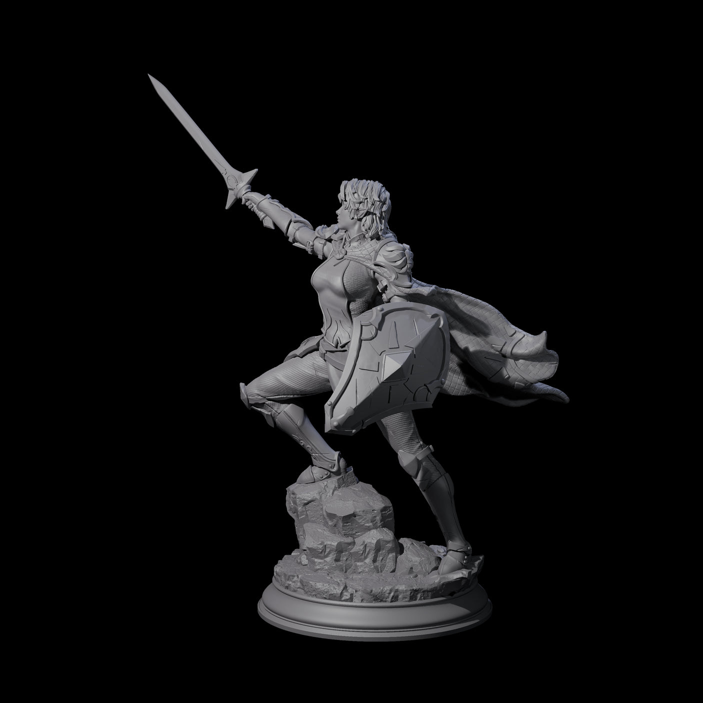 Triumphant Elf Warrior Miniature for Dungeons and Dragons, Pathfinder or other TTRPGs
