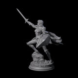 Triumphant Elf Warrior Miniature for Dungeons and Dragons, Pathfinder or other TTRPGs