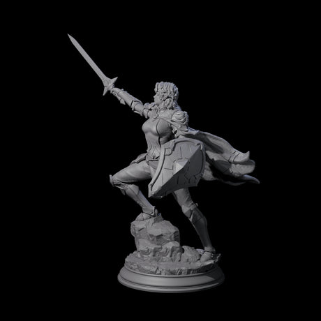 Triumphant Elf Warrior Miniature for Dungeons and Dragons, Pathfinder or other TTRPGs