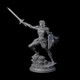 Triumphant Elf Warrior Miniature for Dungeons and Dragons, Pathfinder or other TTRPGs