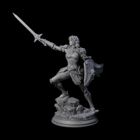 Triumphant Elf Warrior Miniature for Dungeons and Dragons, Pathfinder or other TTRPGs