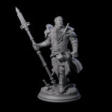 Triumphant Half Orc Paladin Miniature for Dungeons and Dragons, Pathfinder or other TTRPGs