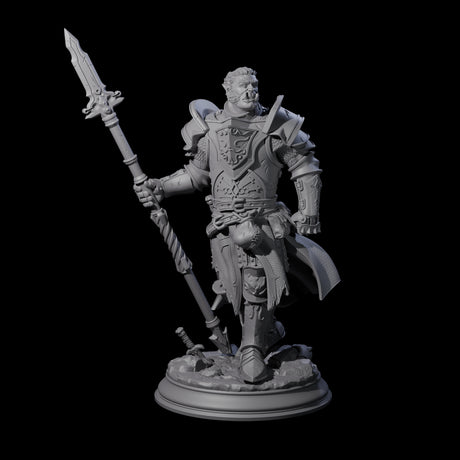 Triumphant Half Orc Paladin Miniature for Dungeons and Dragons, Pathfinder or other TTRPGs