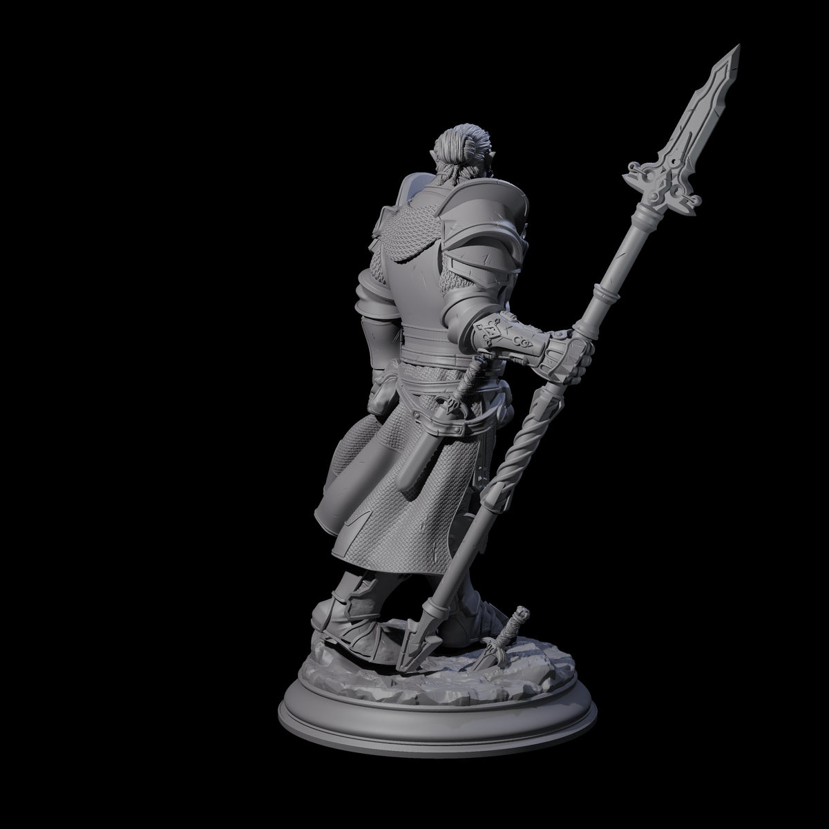 Triumphant Half Orc Paladin Miniature for Dungeons and Dragons, Pathfinder or other TTRPGs