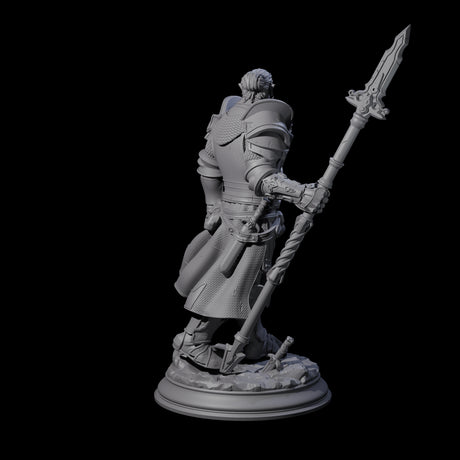 Triumphant Half Orc Paladin Miniature for Dungeons and Dragons, Pathfinder or other TTRPGs