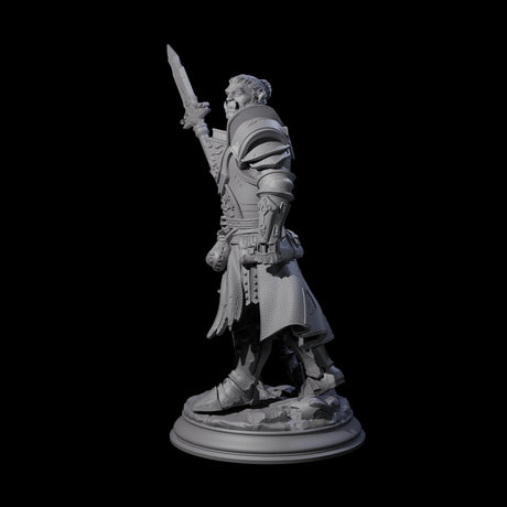 Triumphant Half Orc Paladin Miniature for Dungeons and Dragons, Pathfinder or other TTRPGs