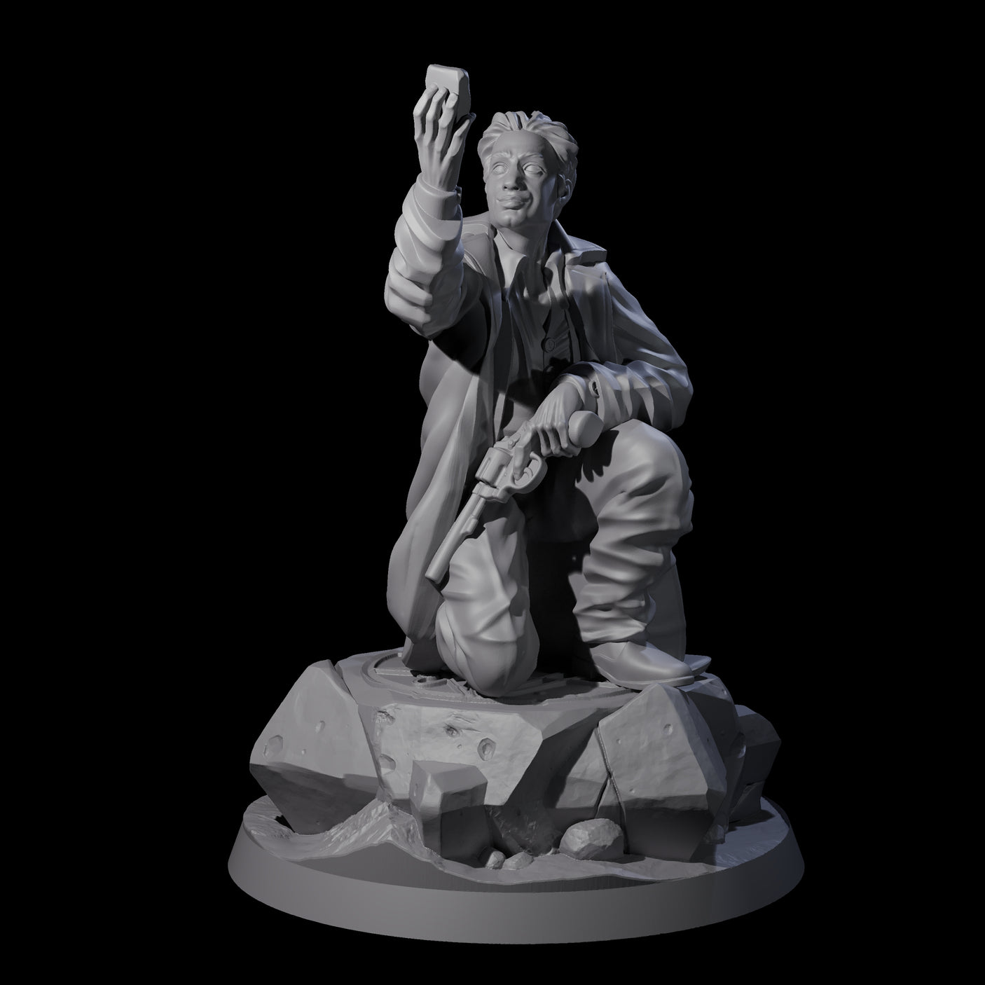 Triumphant Human Investigator Miniature for Dungeons and Dragons, Pathfinder or other TTRPGs