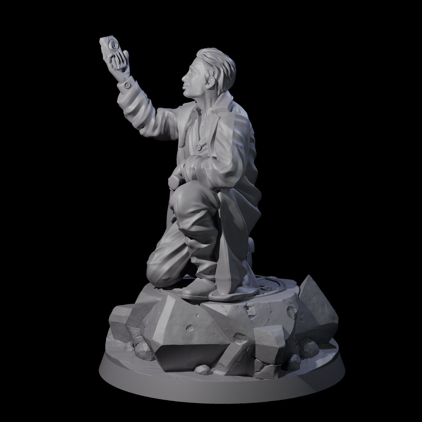 Triumphant Human Investigator Miniature for Dungeons and Dragons, Pathfinder or other TTRPGs