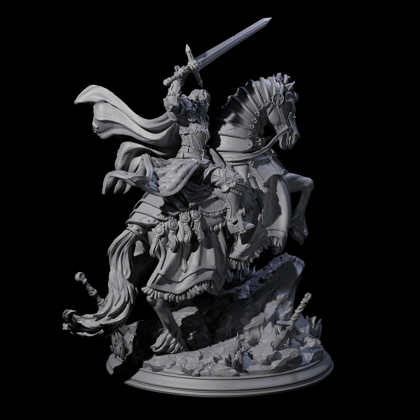 Triumphant Human Paladin Miniature for Dungeons and Dragons, Pathfinder or other TTRPGs