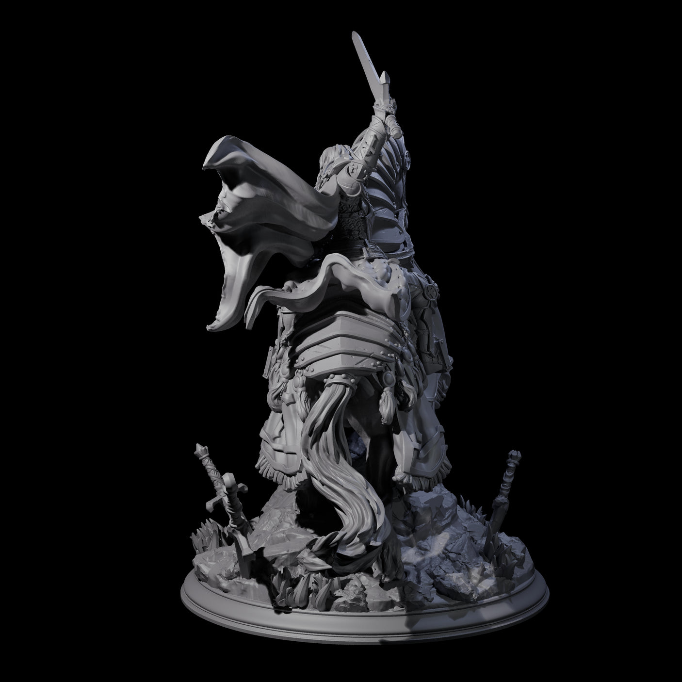 Triumphant Human Paladin Miniature for Dungeons and Dragons, Pathfinder or other TTRPGs