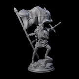 Triumphant Human Standard Bearer Miniature for Dungeons and Dragons, Pathfinder or other TTRPGs