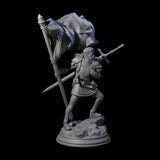 Triumphant Human Standard Bearer Miniature for Dungeons and Dragons, Pathfinder or other TTRPGs