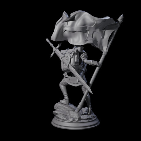 Triumphant Human Standard Bearer Miniature for Dungeons and Dragons, Pathfinder or other TTRPGs