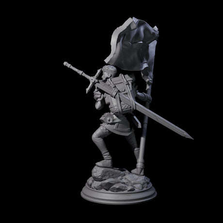 Triumphant Human Standard Bearer Miniature for Dungeons and Dragons, Pathfinder or other TTRPGs