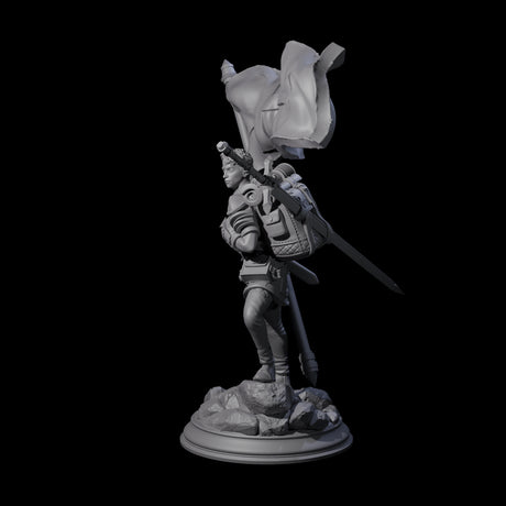 Triumphant Human Standard Bearer Miniature for Dungeons and Dragons, Pathfinder or other TTRPGs