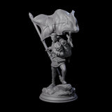 Triumphant Human Standard Bearer Miniature for Dungeons and Dragons, Pathfinder or other TTRPGs
