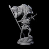 Triumphant Human Standard Bearer Miniature for Dungeons and Dragons, Pathfinder or other TTRPGs
