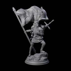 Triumphant Human Standard Bearer Miniature for Dungeons and Dragons, Pathfinder or other TTRPGs