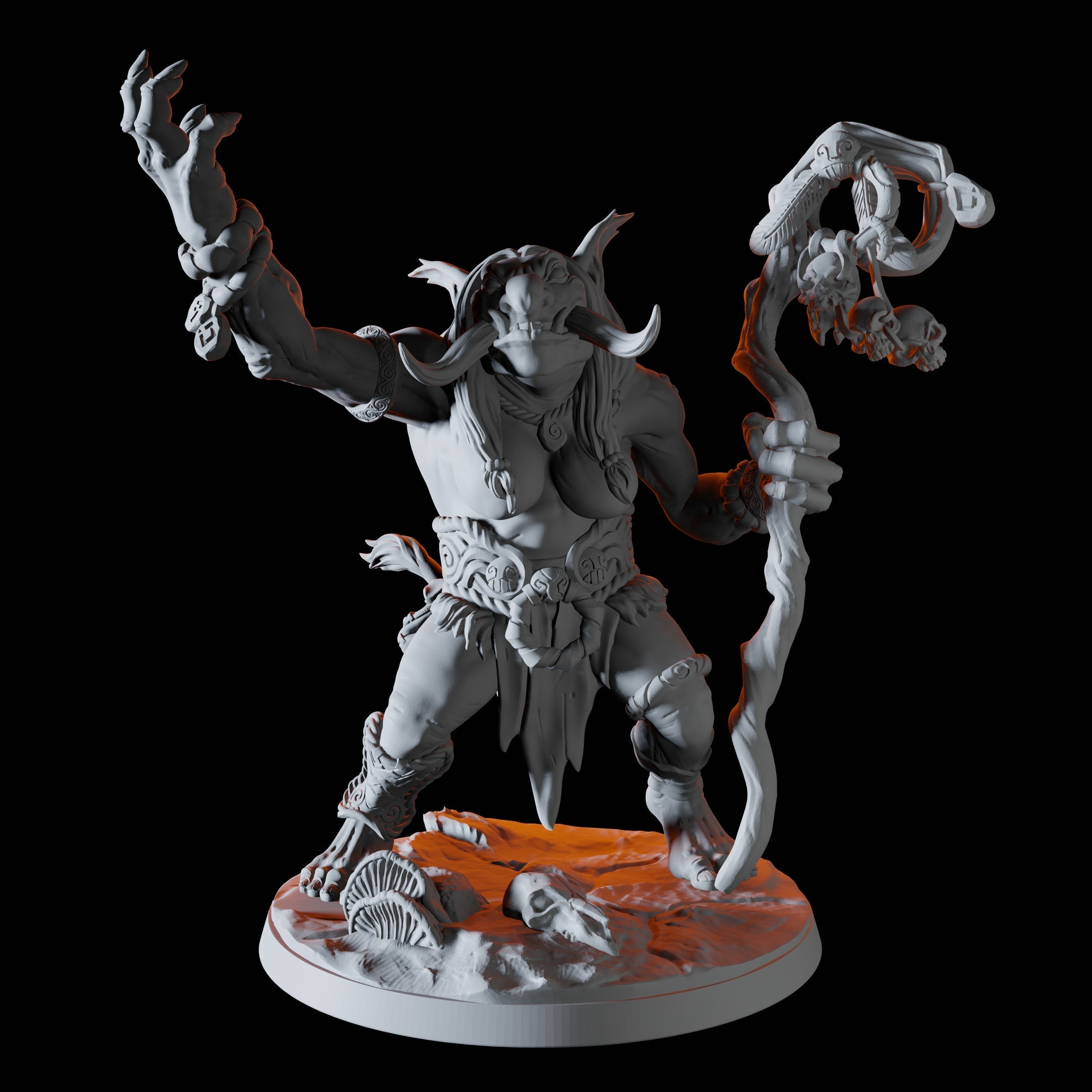 Troll Hag Coven Miniature for Dungeons and Dragons - Myth Forged