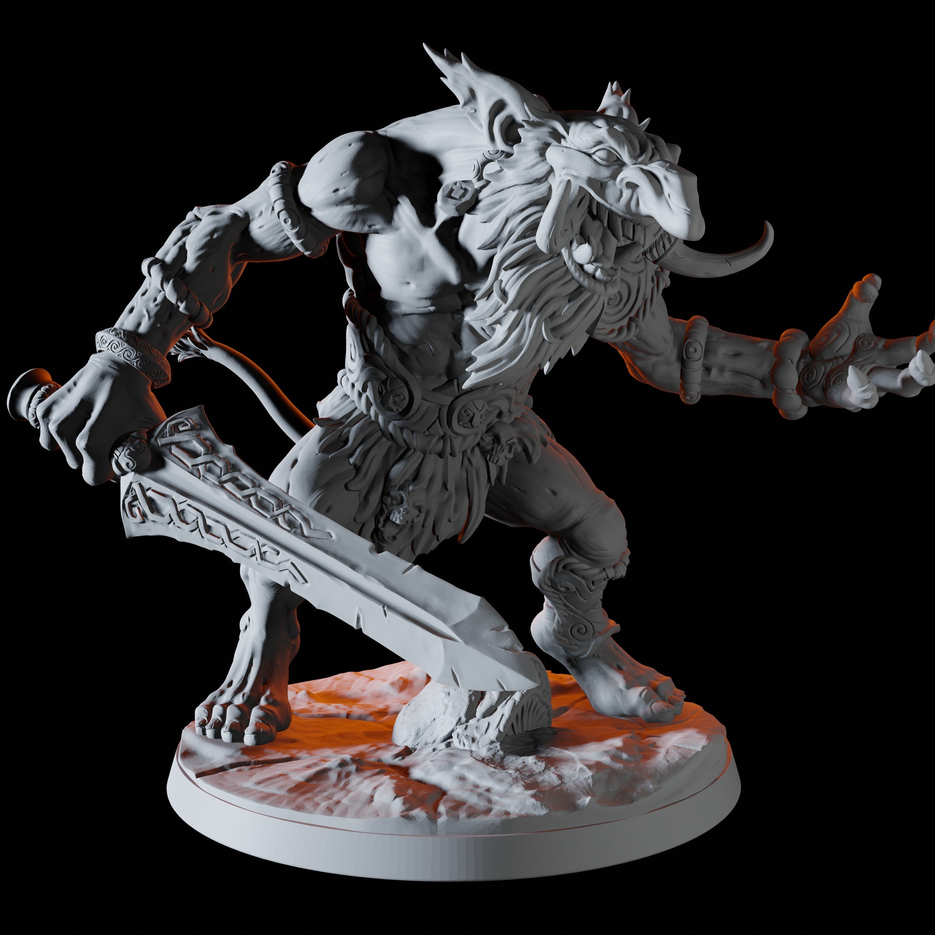 Troll Hunter Miniature B for Dungeons and Dragons - Myth Forged