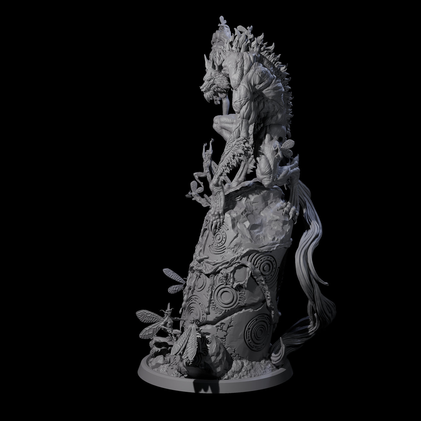 Trophy Hunting Fae Wolfman Miniature for Dungeons and Dragons, Pathfinder or other TTRPGs