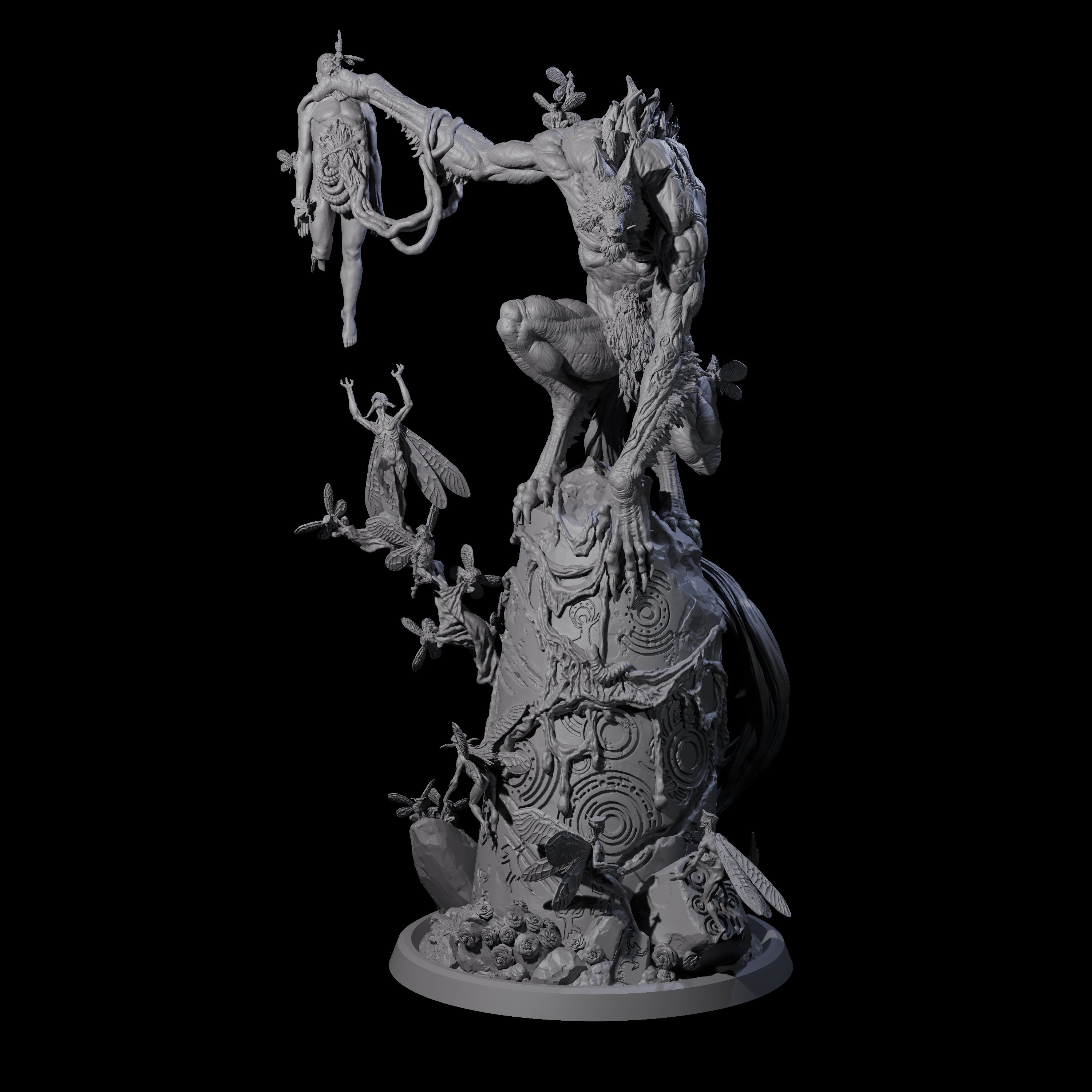 Trophy Hunting Fae Wolfman Miniature for Dungeons and Dragons, Pathfinder or other TTRPGs