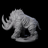 Tundra Rhino A Miniature for Dungeons and Dragons, Pathfinder or other TTRPGs