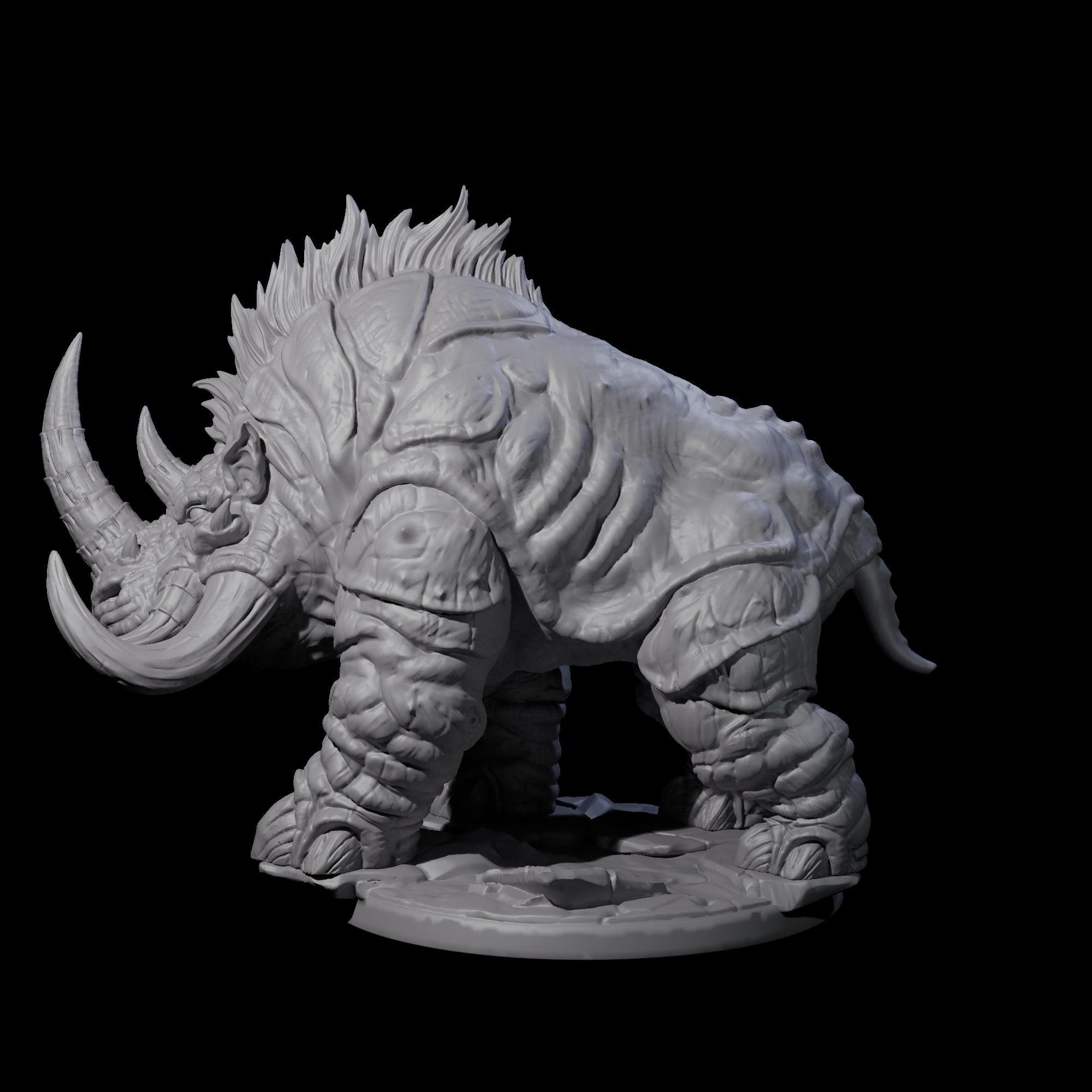 Tundra Rhino A Miniature for Dungeons and Dragons, Pathfinder or other TTRPGs