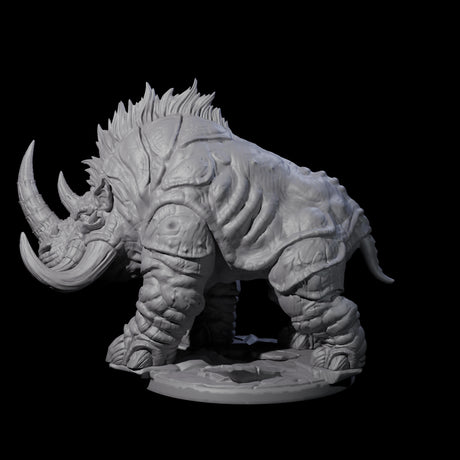 Tundra Rhino A Miniature for Dungeons and Dragons, Pathfinder or other TTRPGs