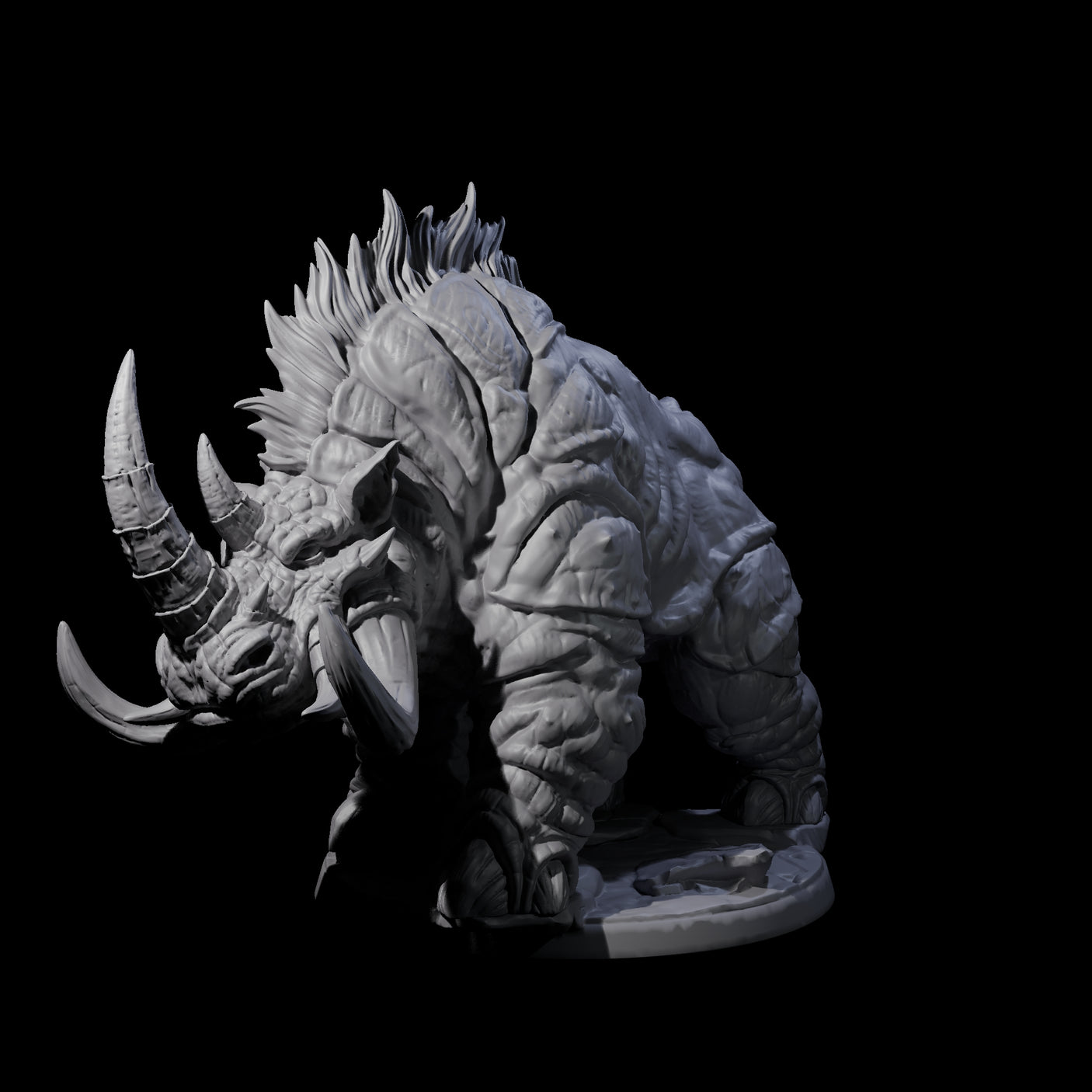 Tundra Rhino A Miniature for Dungeons and Dragons, Pathfinder or other TTRPGs
