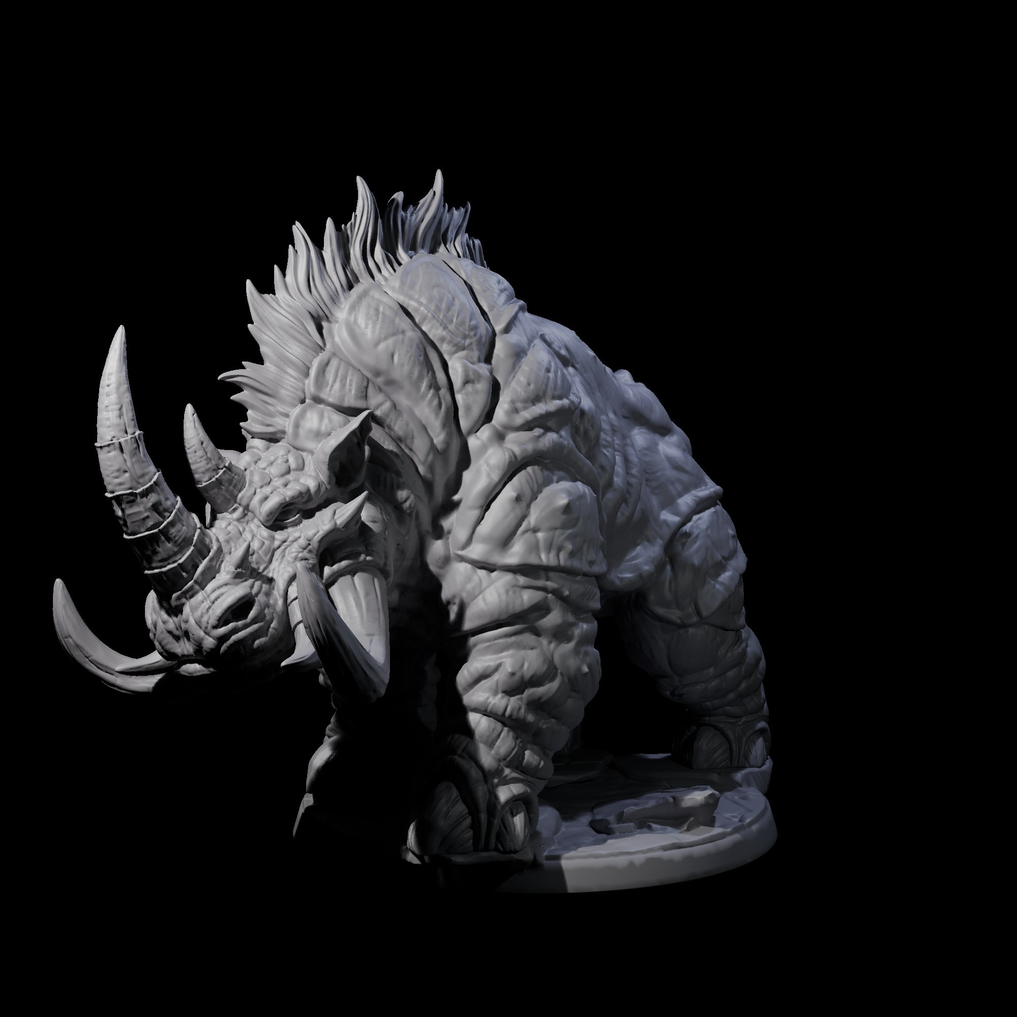 Tundra Rhino A Miniature for Dungeons and Dragons, Pathfinder or other TTRPGs