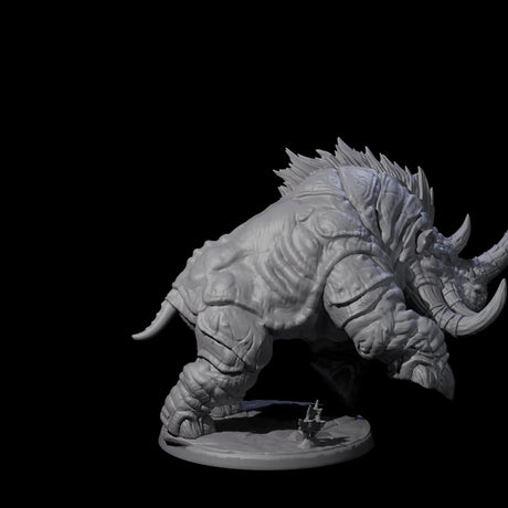 Tundra Rhino B Miniature for Dungeons and Dragons, Pathfinder or other TTRPGs