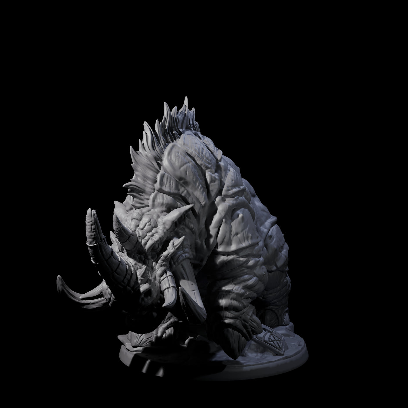 Tundra Rhino C Miniature for Dungeons and Dragons, Pathfinder or other TTRPGs