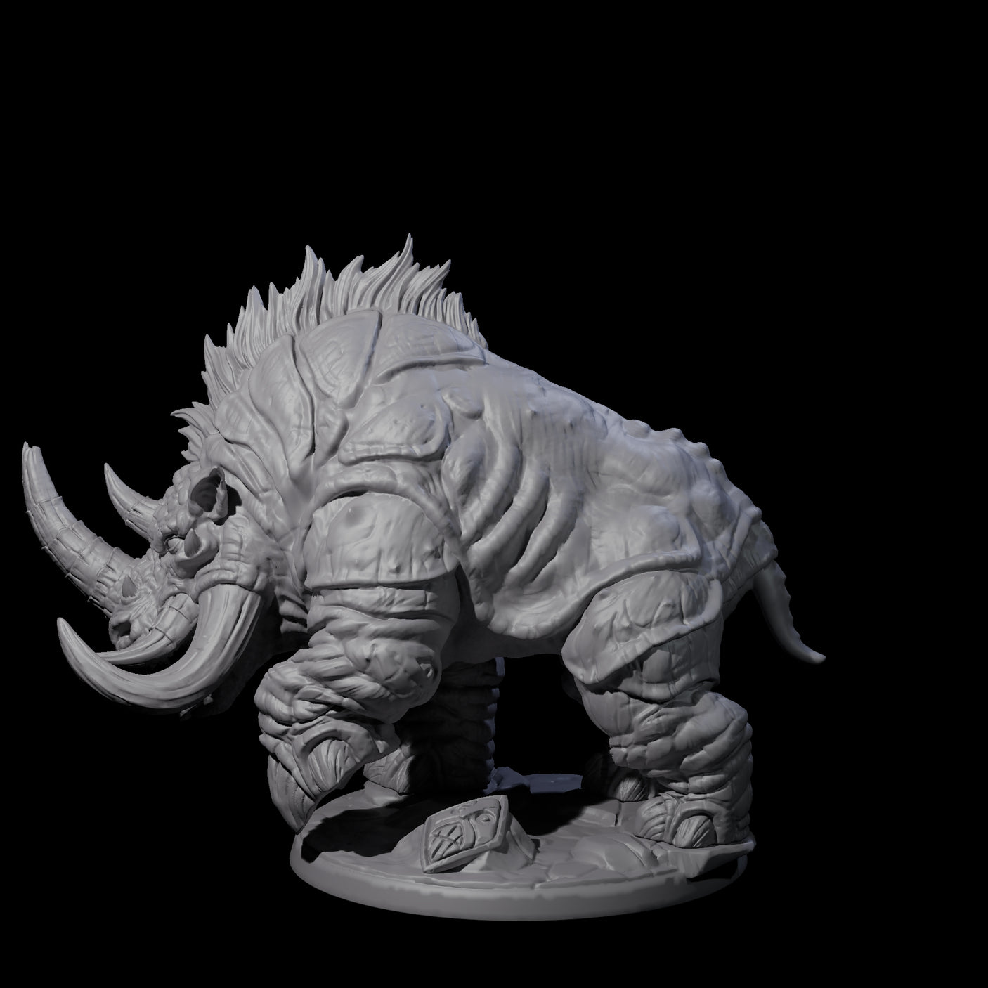 Tundra Rhino C Miniature for Dungeons and Dragons, Pathfinder or other TTRPGs