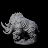 Tundra Rhino C Miniature for Dungeons and Dragons, Pathfinder or other TTRPGs