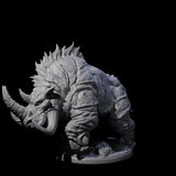 Tundra Rhino C Miniature for Dungeons and Dragons, Pathfinder or other TTRPGs