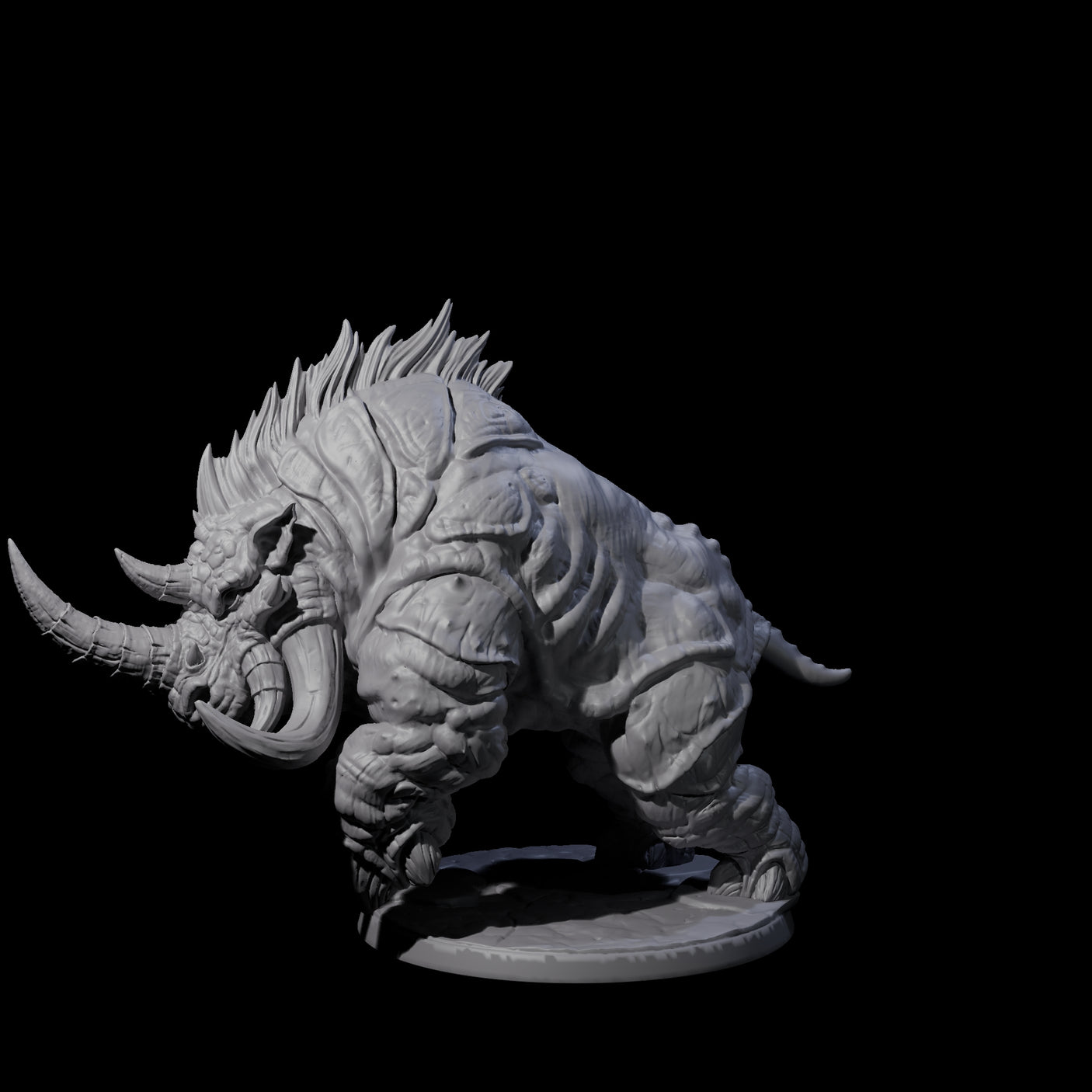 Tundra Rhino D Miniature for Dungeons and Dragons, Pathfinder or other TTRPGs