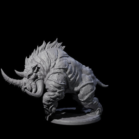 Tundra Rhino D Miniature for Dungeons and Dragons, Pathfinder or other TTRPGs