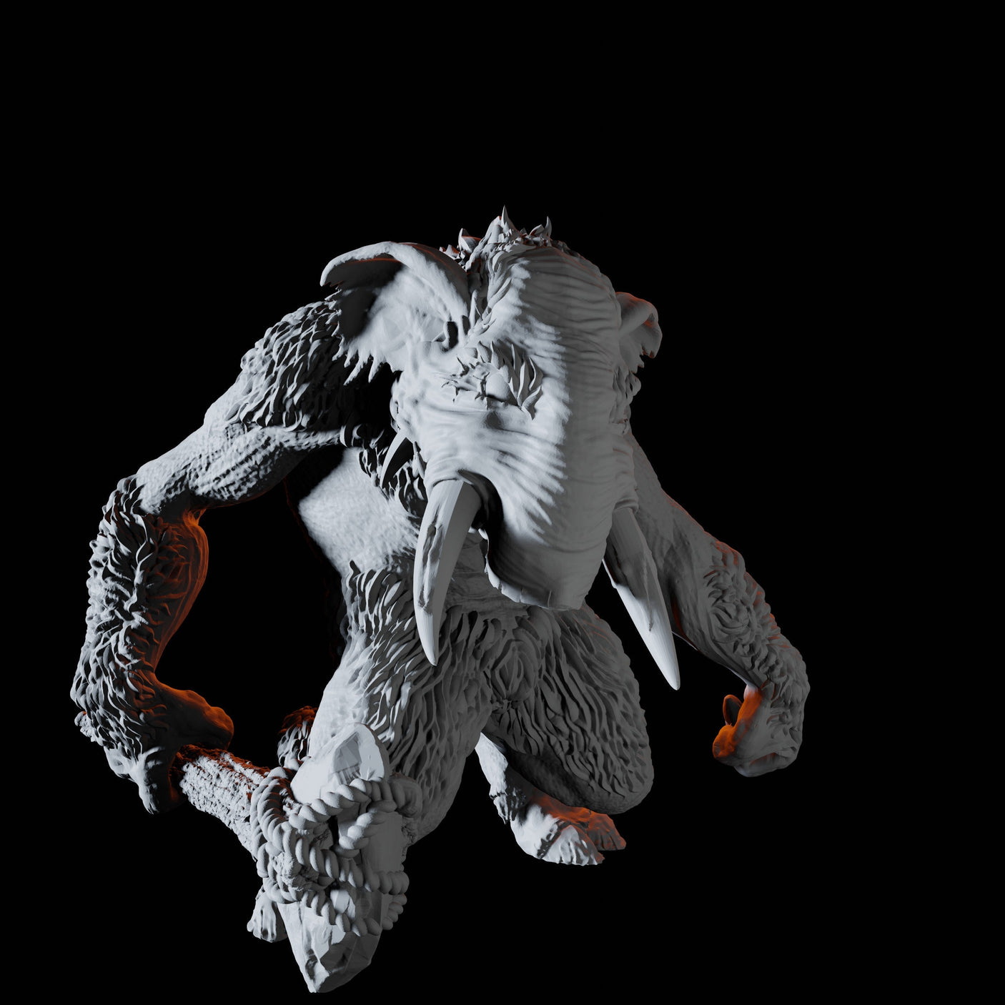 Tundra Troll B Miniature for Dungeons and Dragons, Pathfinder or other TTRPGs