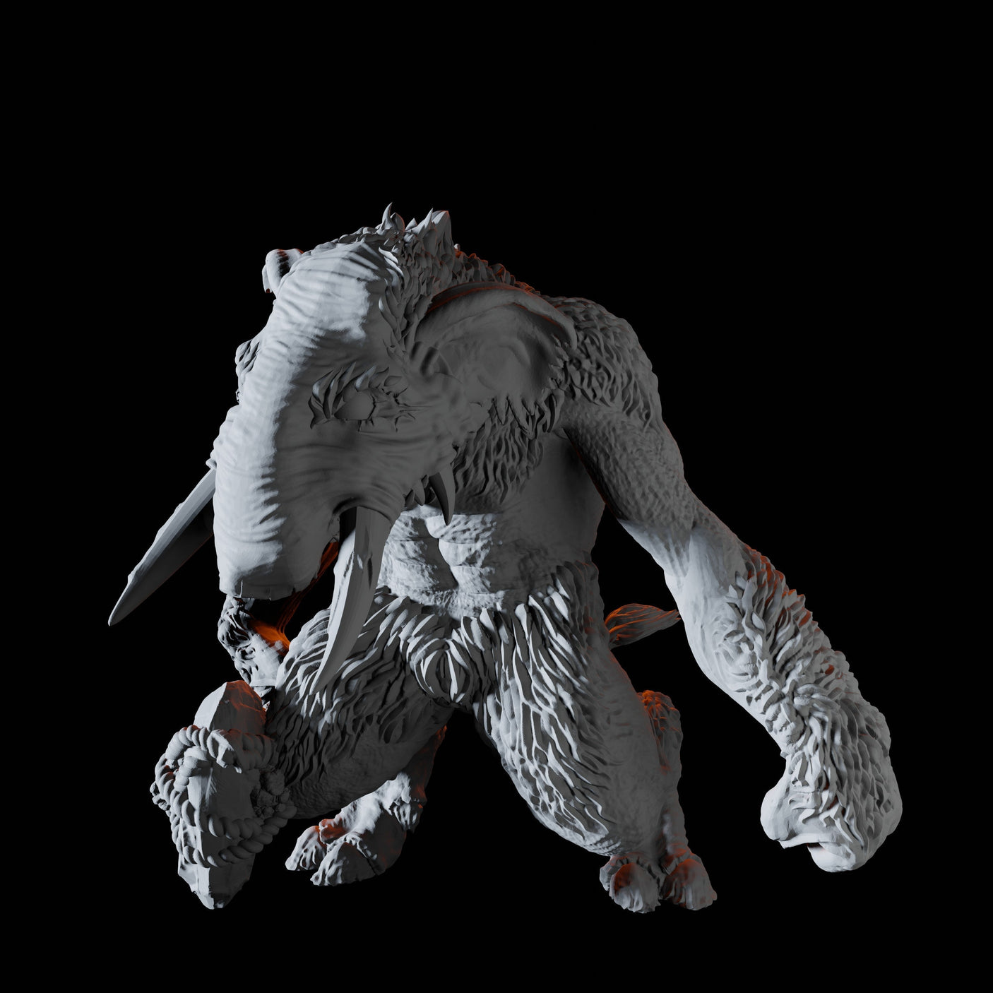Tundra Troll B Miniature for Dungeons and Dragons, Pathfinder or other TTRPGs