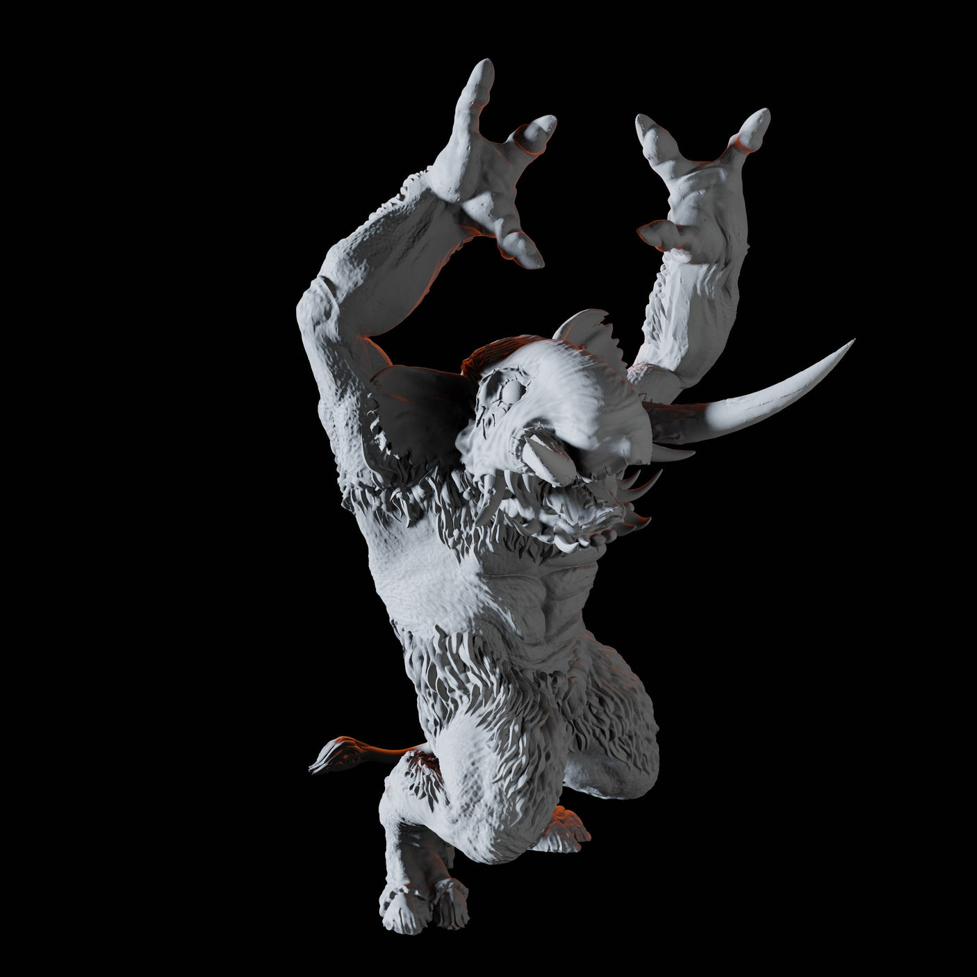 Tundra Troll E Miniature for Dungeons and Dragons, Pathfinder or other TTRPGs