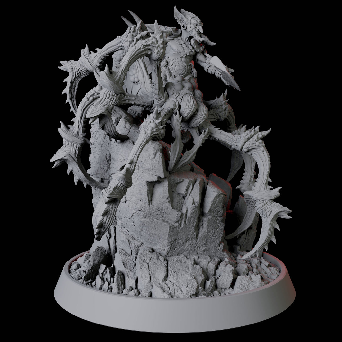 Tusked Goblin Riding a Giant Spider Miniature for Dungeons and Dragons, Pathfinder or other TTRPGs